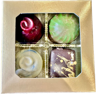 Four Piece Truffles In Box - Chamberlains Chocolate Factory & Cafe