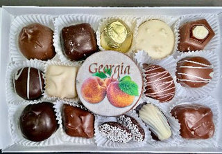 Georgia Peach Chocolate Molded Oreo®️ and Assortment Box - Chamberlains Chocolate Factory & Cafe