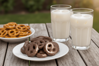 Mini sac de bretzel enrobé de chocolat au lait