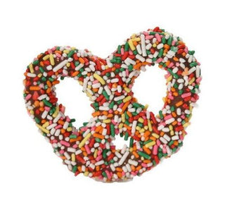 Rainbow Sprinkled Pretzel Knots - Chamberlains Chocolate Factory & Cafe