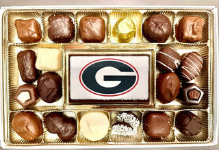 UGA Georgia Bulldogs Style Chocolate Bar and Assorted Chocolates - Chamberlains Chocolate Factory & Cafe